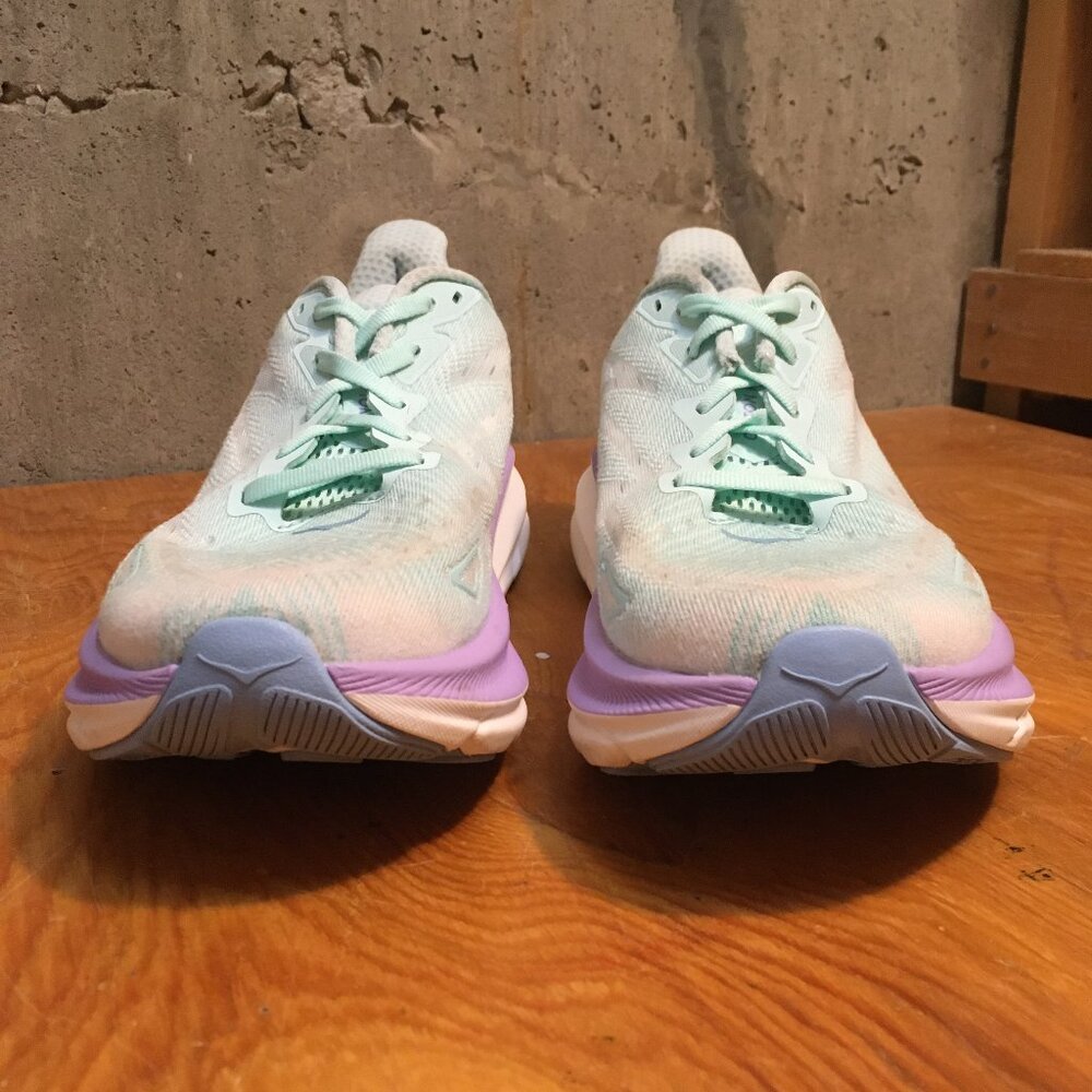 HOKA CLIFTON 9 Womens Running Shoes 8.5B 8.5 B LIGHT GREEN/PINK SOLM NO BOX